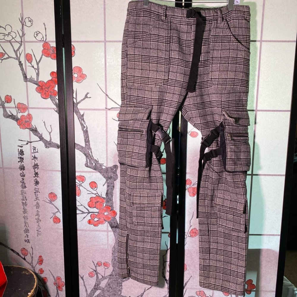 KRUGER CLOTHING  Black Plaid Cargos FW18